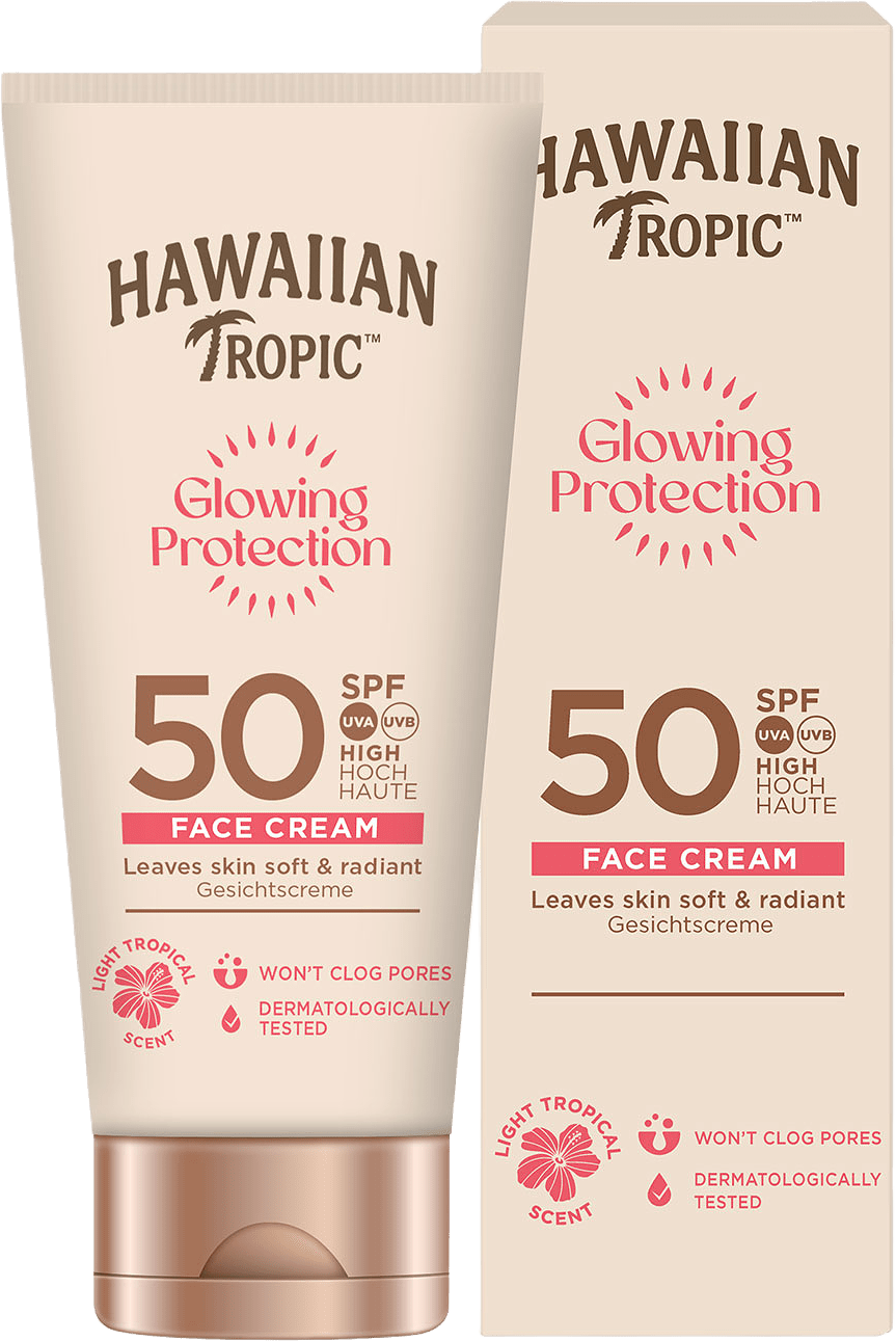 Glowing Protection Face Cream SPF50, från Hawaiian Tropic.