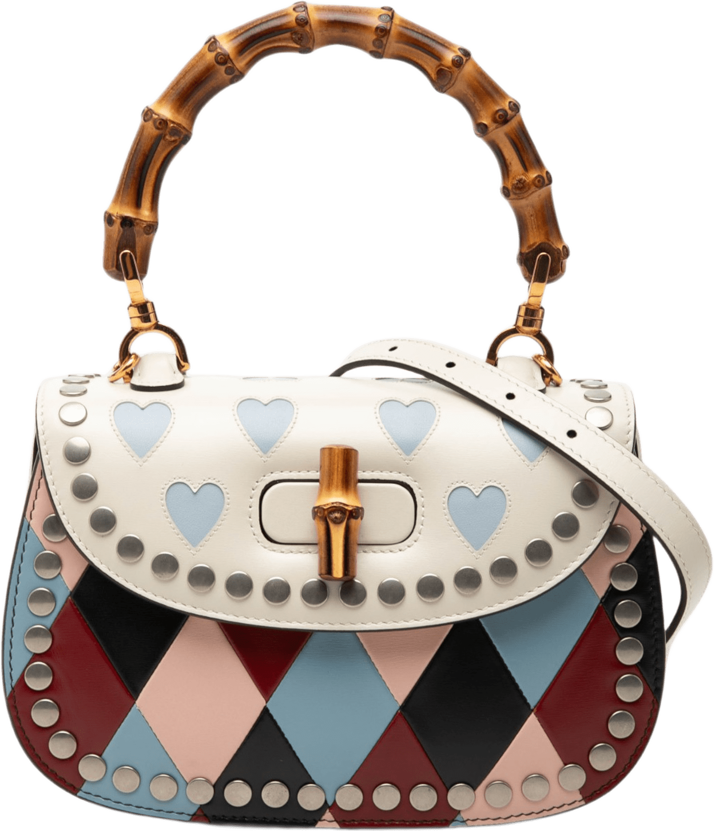 Gucci Small Calfskin Lovelight Bamboo Top Handle Bag, från Luxclusif, i färgen multi.