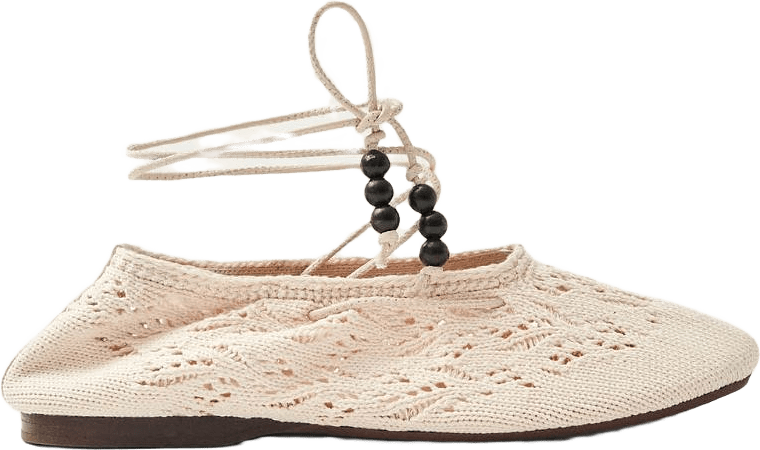 Rosemary Crochet Cream Ballet Flats