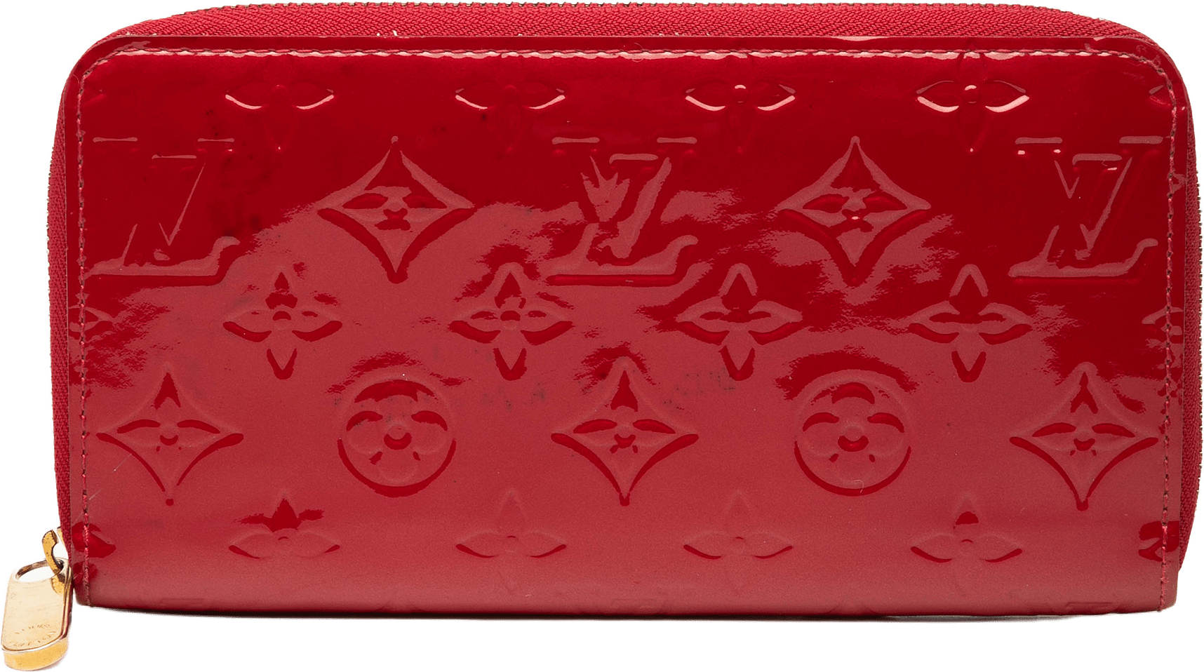 Louis Vuitton Monogram Vernis Zippy Long Wallet, från Luxclusif, i färgen red.