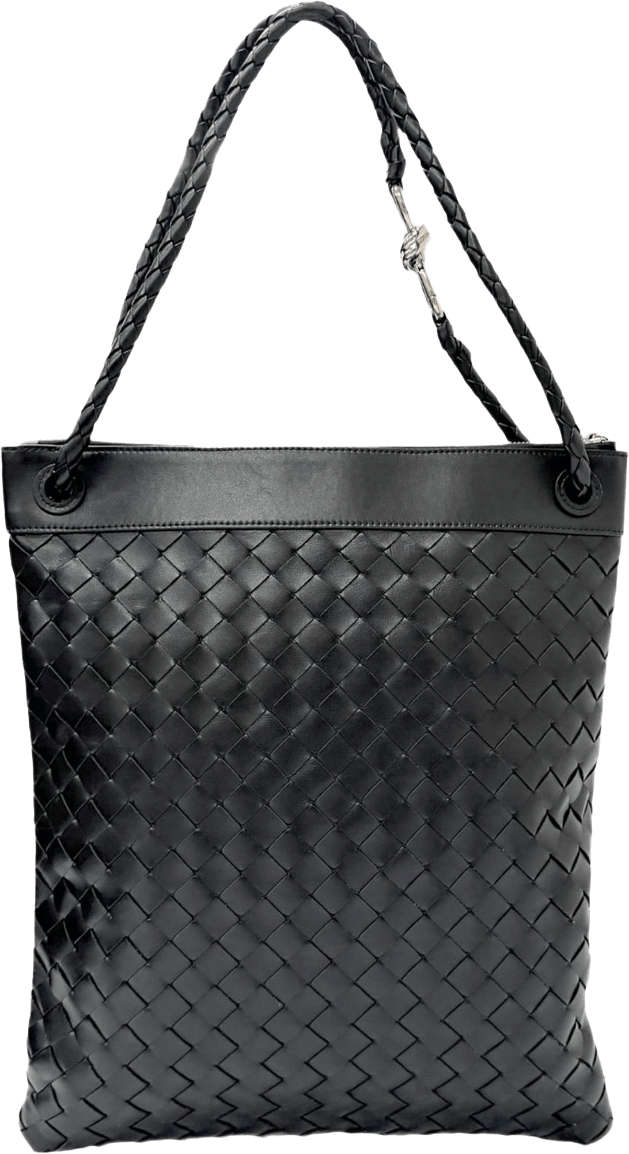 Bottega Veneta Nappa Intrecciato Andiamo Flat Messenger Bag, från Luxclusif, i färgen svart.