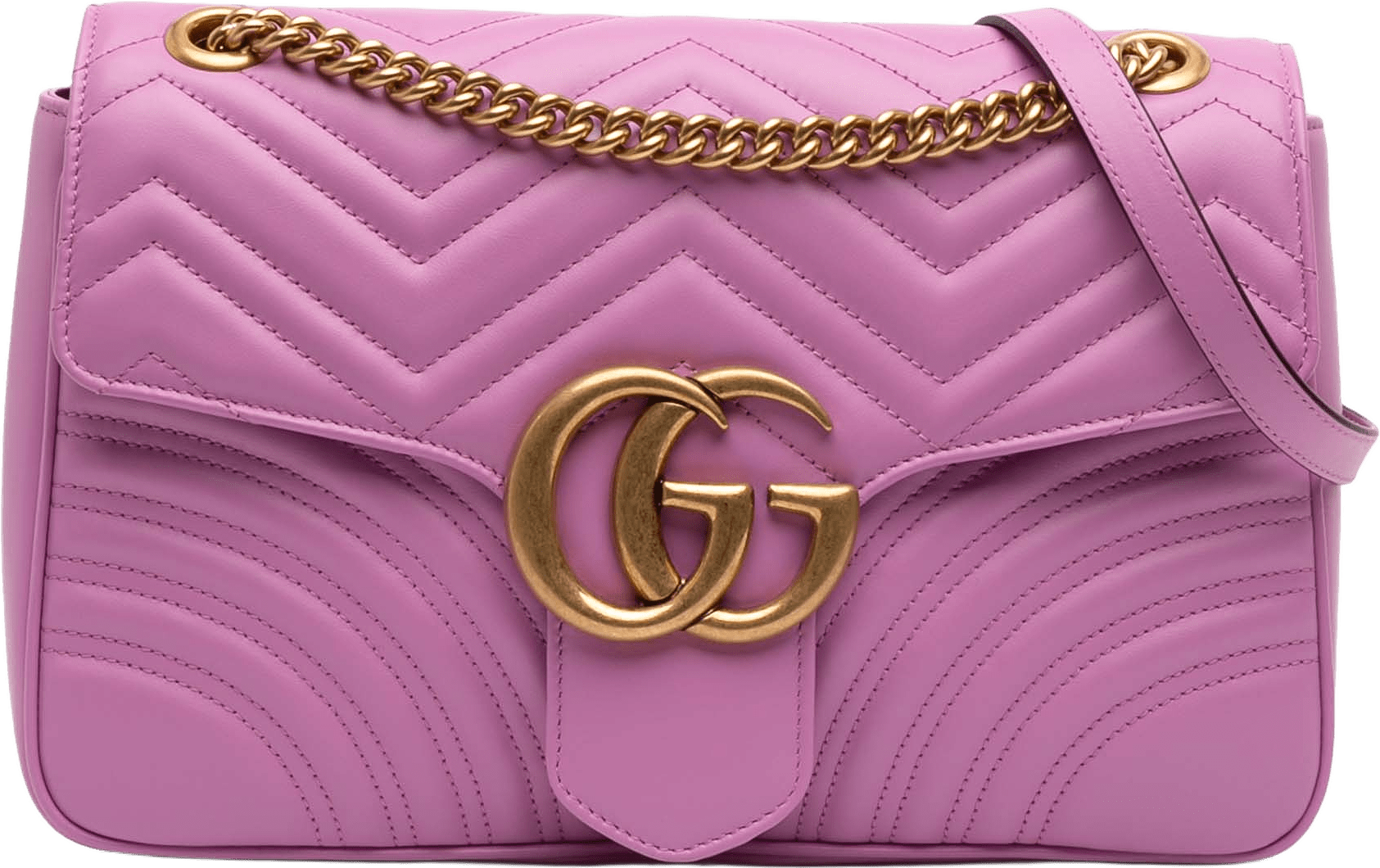 Gucci Large Gg Marmont Matelasse Leather Shoulder Bag, från Luxclusif, i färgen pink.