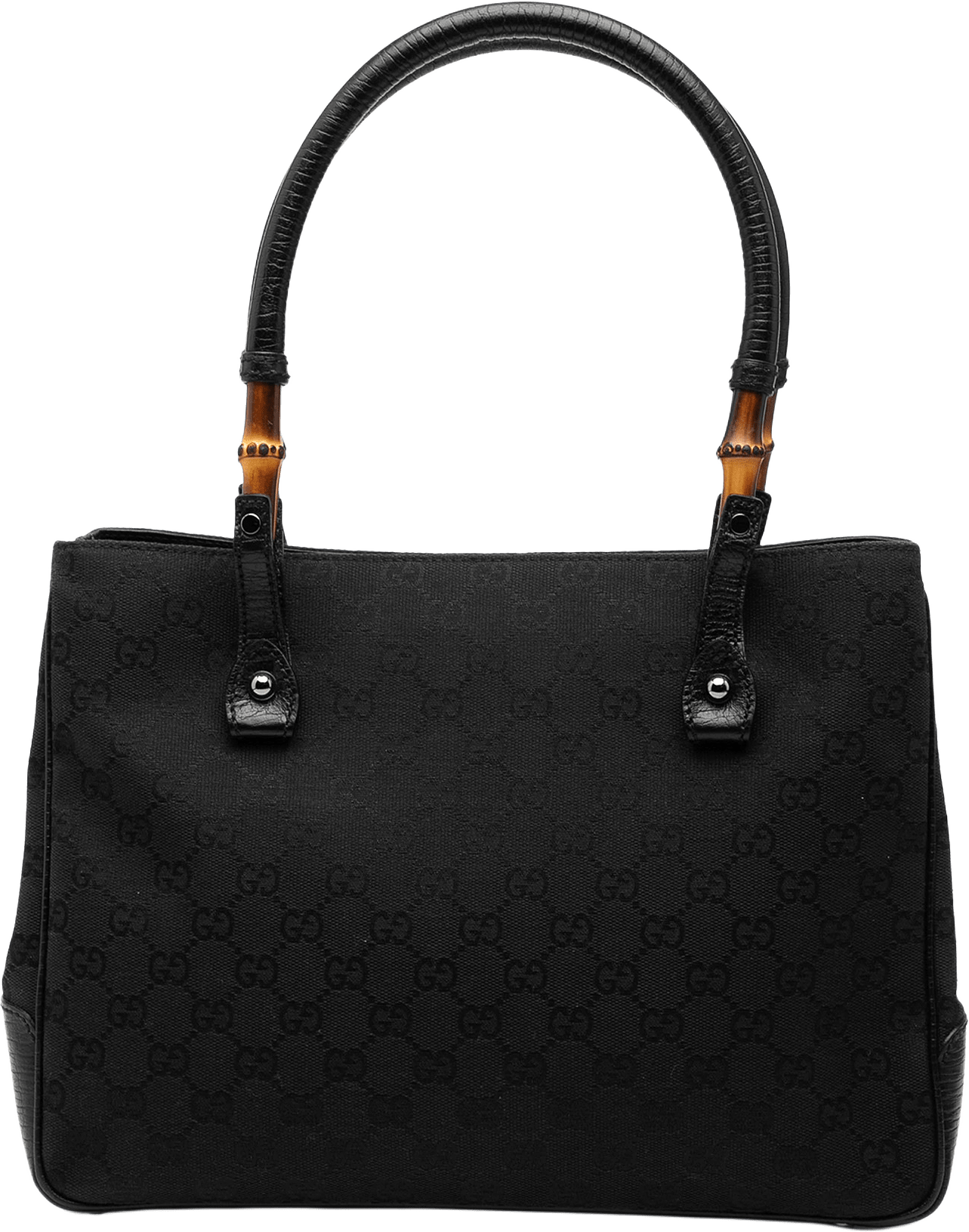 Gucci Gg Canvas Bamboo Tote, från Luxclusif, i färgen black.