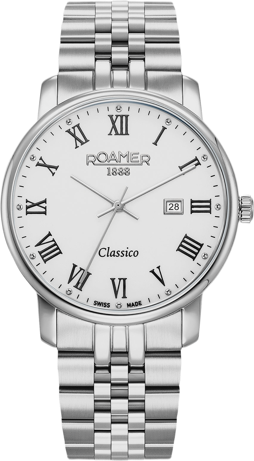 Roamer Classico Gents Herr Silver/läderband - 971856 41 25 50, från ROAMER, i färgen 1.