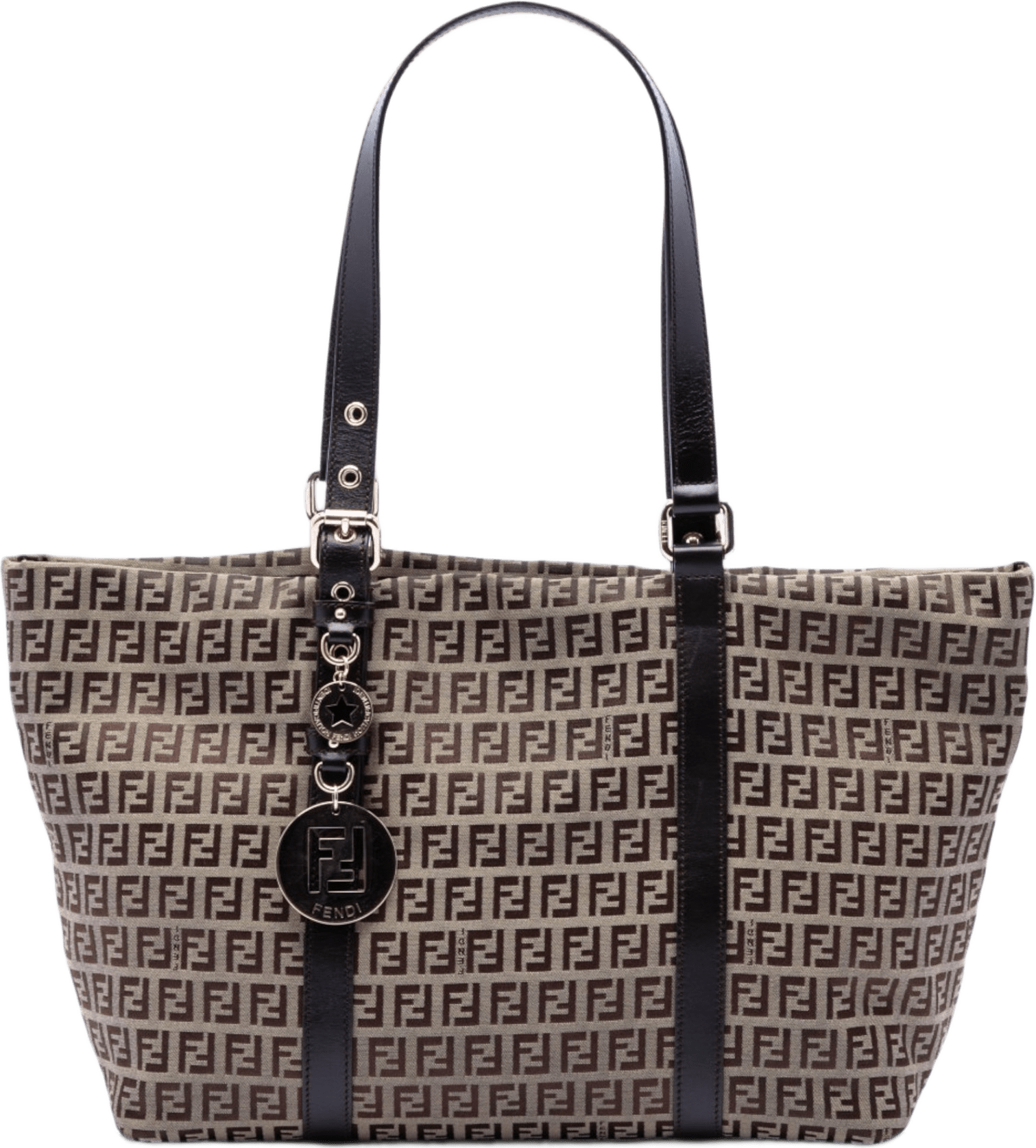 Fendi Zucchino Canvas Superstar Tote, från Luxclusif, i färgen beige.