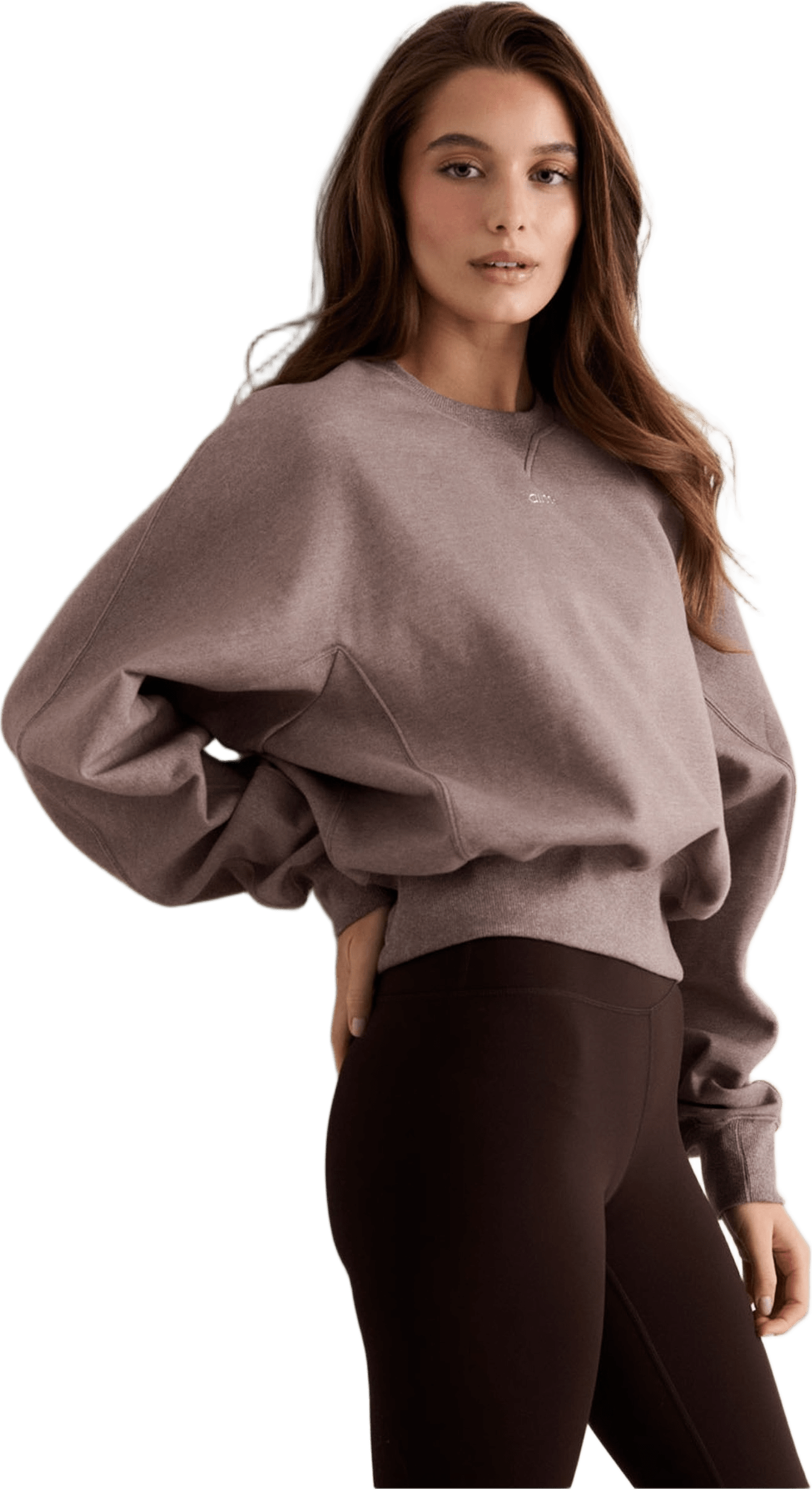 Sportif Sweatshirt, från aim'n, i färgen espresso melange.