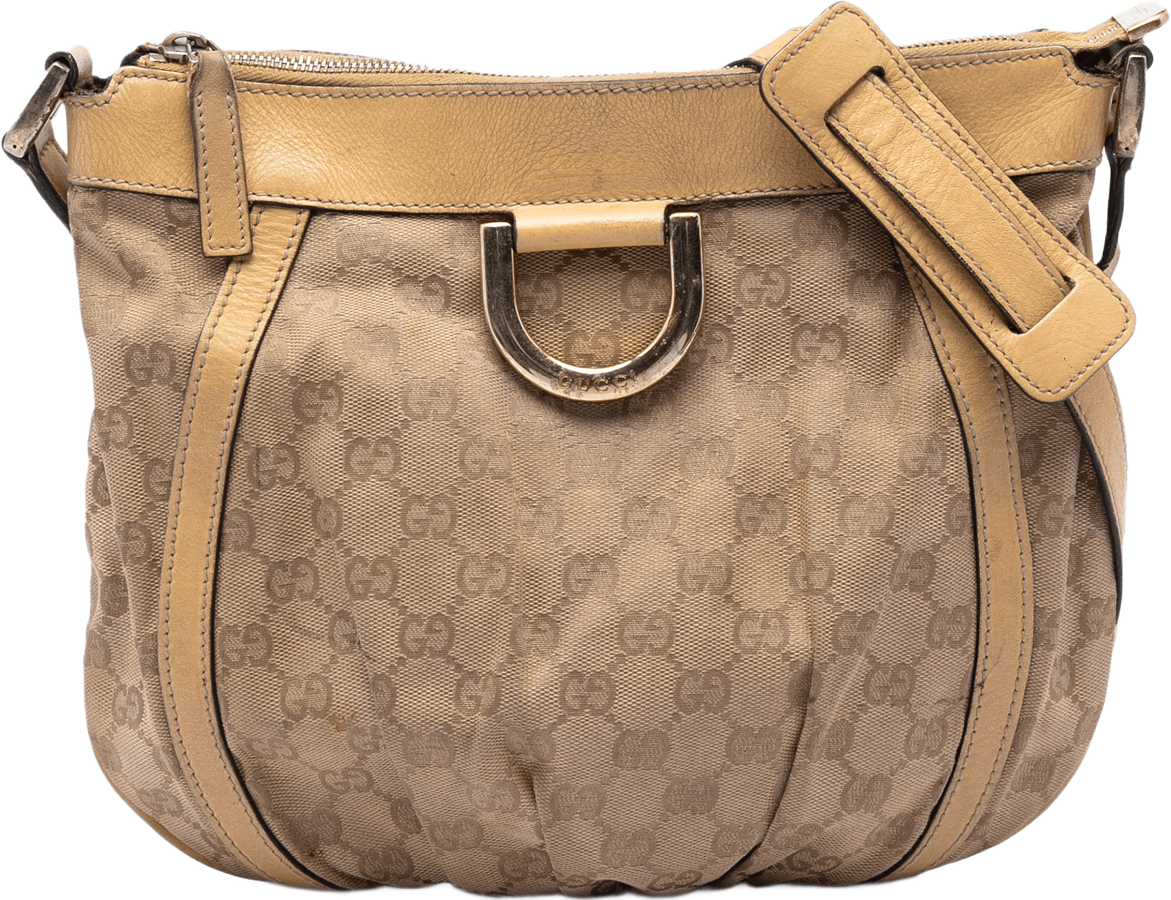 Gucci Gg Canvas Abbey D Ring Crossbody, från Luxclusif, i färgen beige.