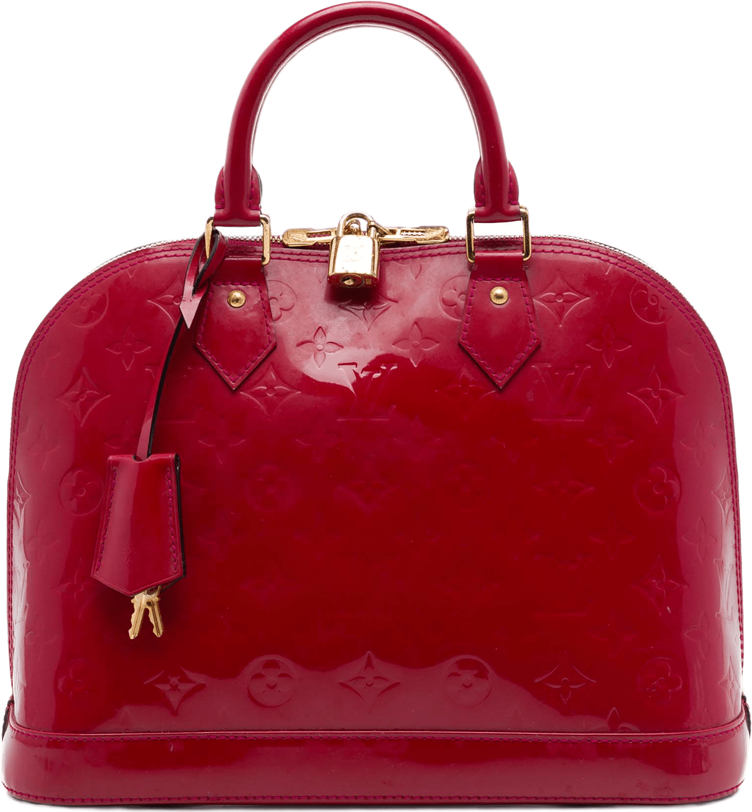 Louis Vuitton Monogram Vernis Alma Pm, från Luxclusif, i färgen rosa.
