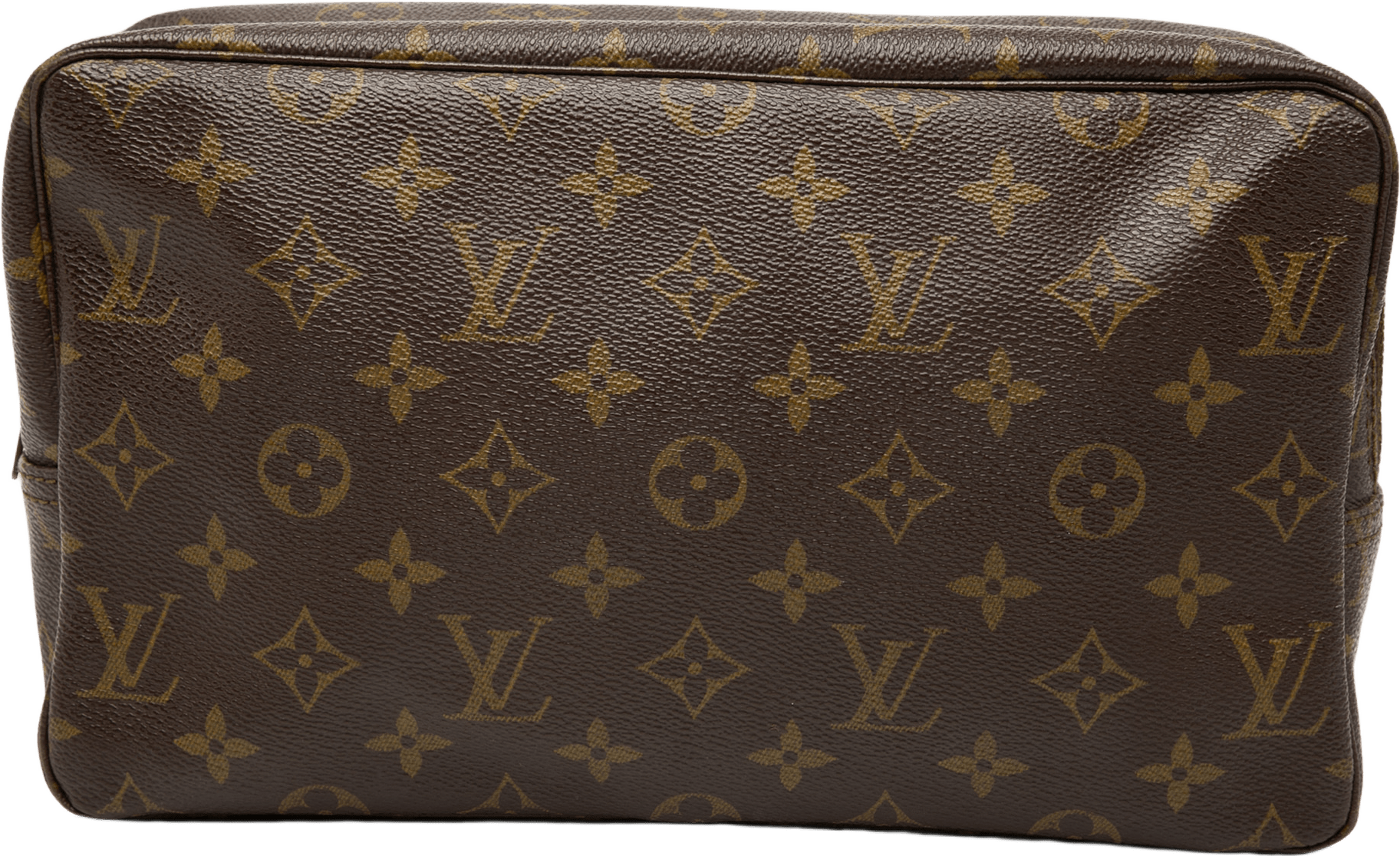 Louis Vuitton Monogram Trousse Toilette 28, från Luxclusif, i färgen brown.
