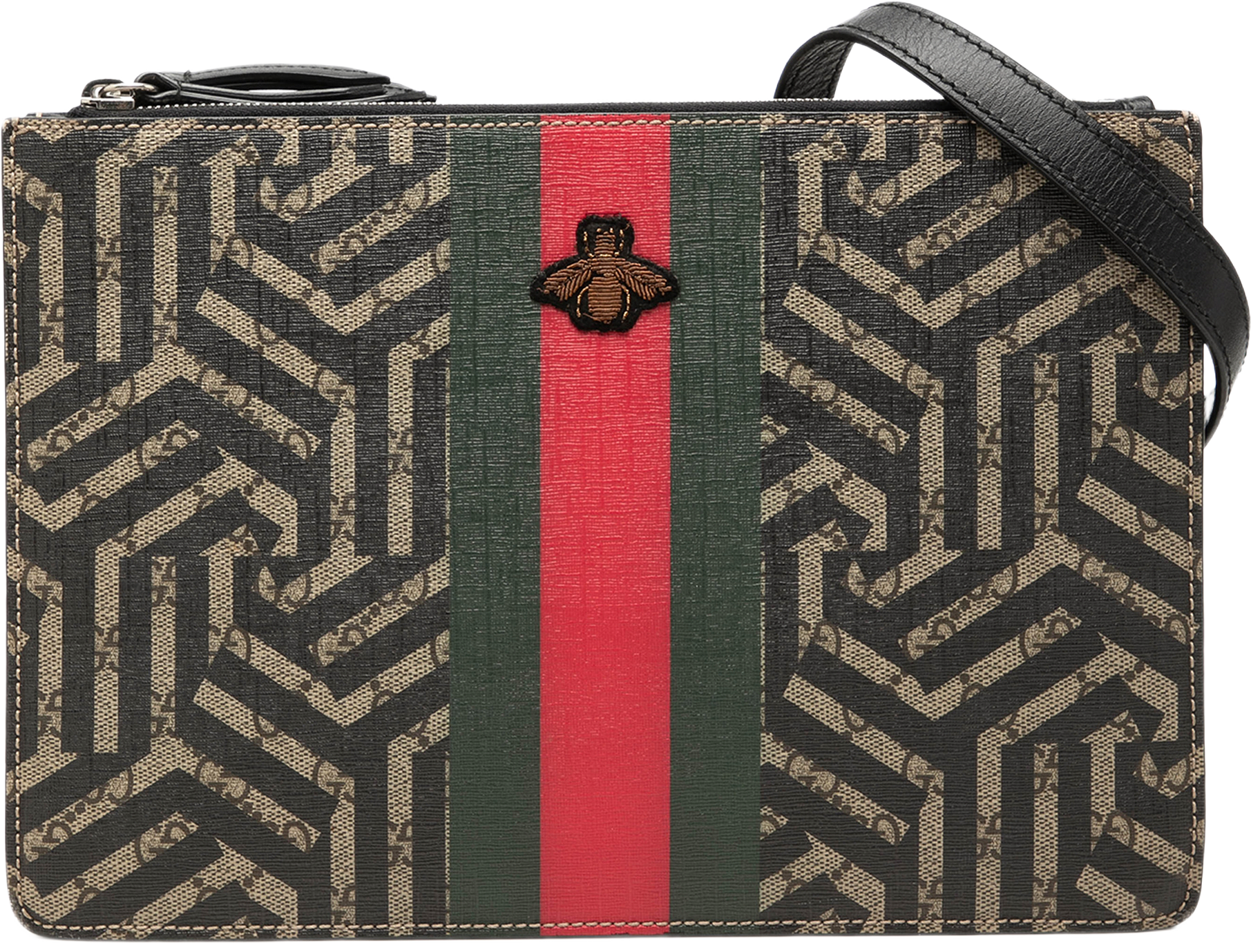Gucci Gg Supreme Caleido Web Bee Crossbody, från Luxclusif, i färgen beige.