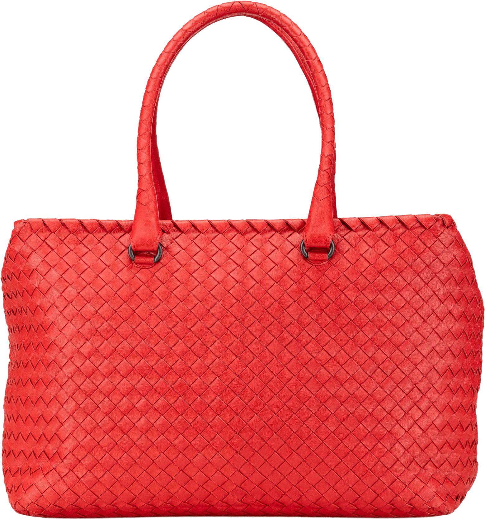 Bottega Veneta Nappa Intrecciato Brick Tote, från Luxclusif, i färgen red.