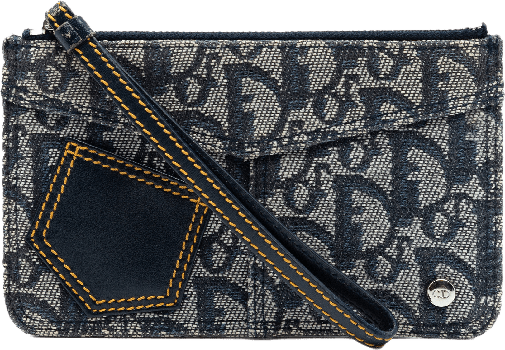 Dior Diorissimo Trotter Canvas Wristlet Pouch, från Luxclusif, i färgen navy.