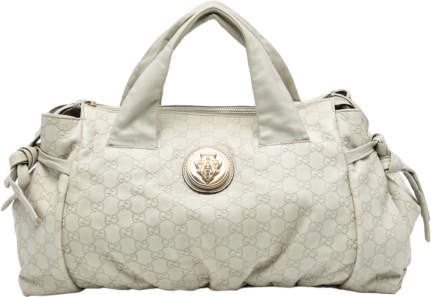 Gucci Medium Guccissima Hysteria Tote, från Luxclusif, i färgen white.
