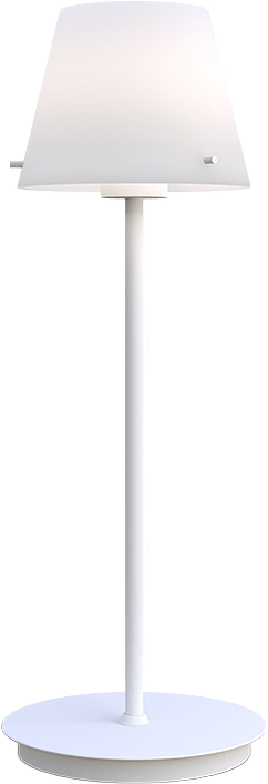 Bordslampa Gil, från Herstal, i färgen vit.