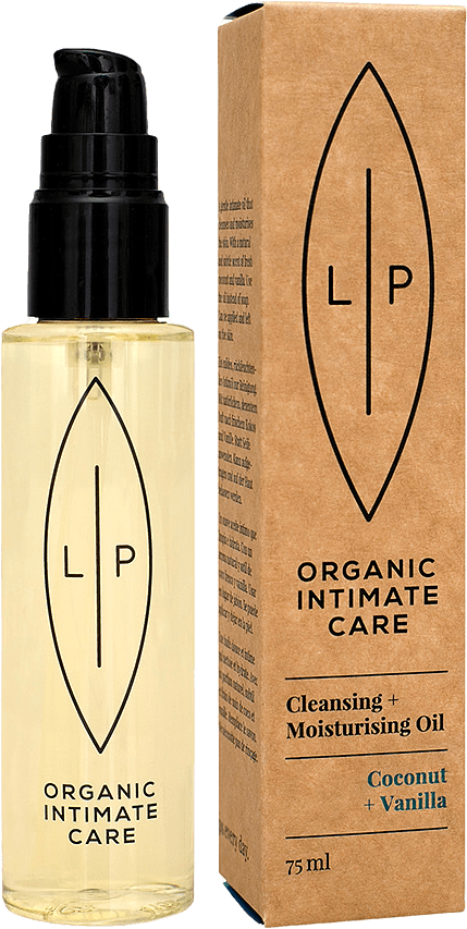 Cleansing + Moisturising Oil, Coconut + Vanilla, från Lip Intimate Care.