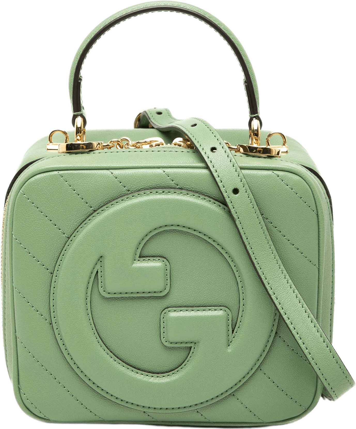 Gucci Matelasse Calfskin Blondie Top Handle Satchel, från Luxclusif, i färgen grön.