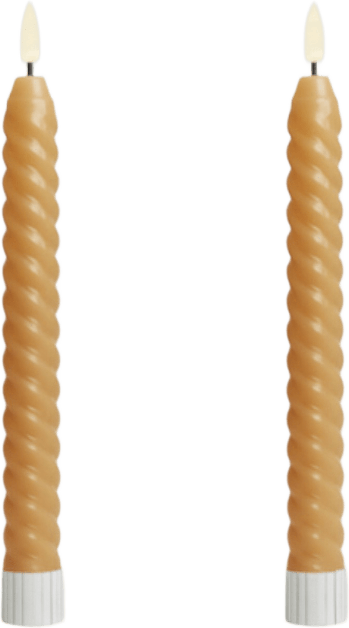 Vega Led-vridet Koniskt Ljus 22 Cm 2 St, från Led Nordic, i färgen beige.