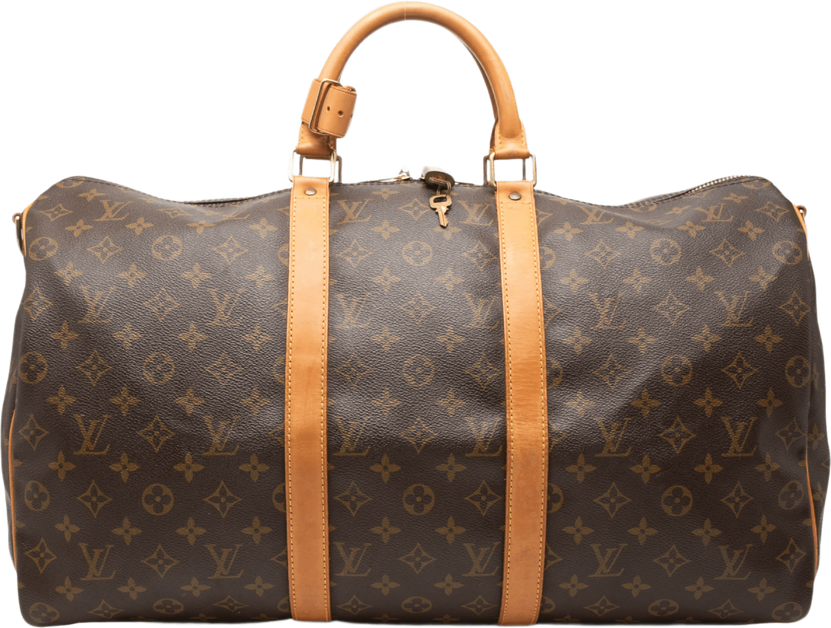 Louis Vuitton Monogram Keepall Bandouliere 50, från Luxclusif, i färgen brun.