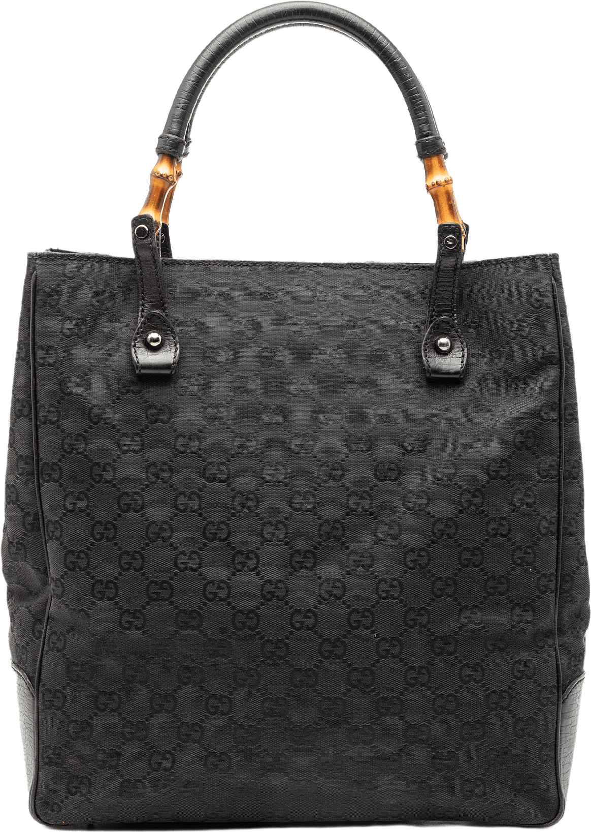 Gucci Gg Canvas Bamboo Tote, från Luxclusif, i färgen black.