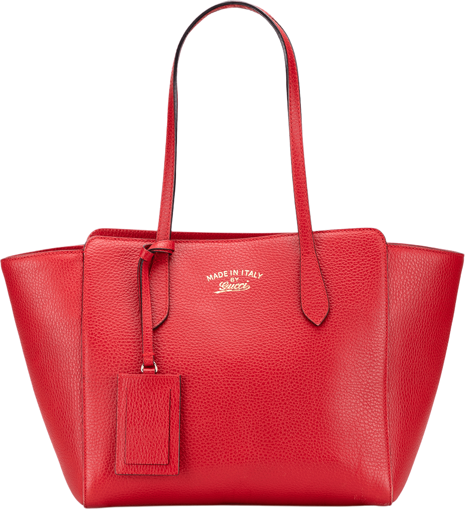 Gucci Medium Dollar Calfskin Swing Tote, från Luxclusif, i färgen red.