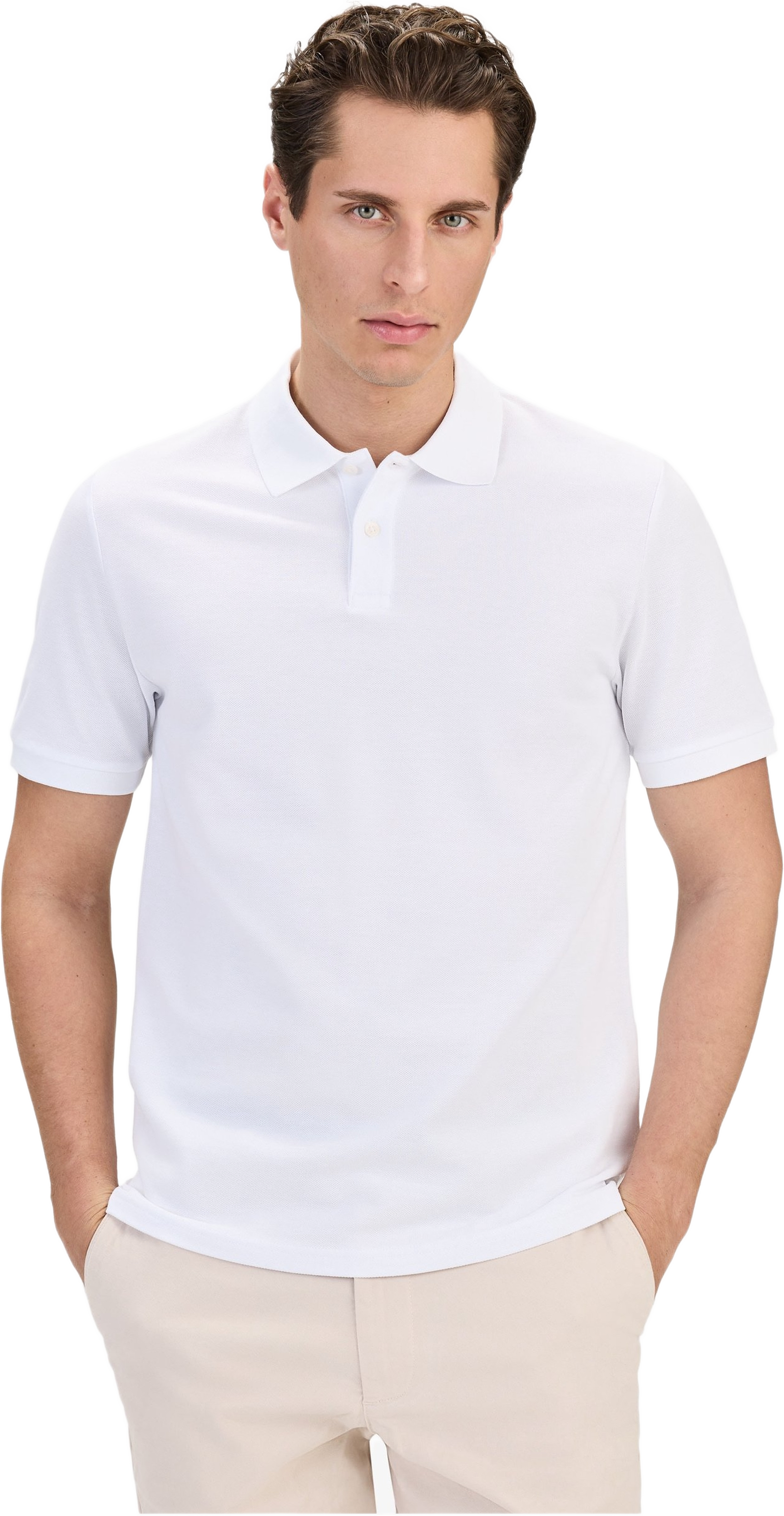 Cotton S/s Jersey Polo Piké (ola), från John Henric, i färgen white.