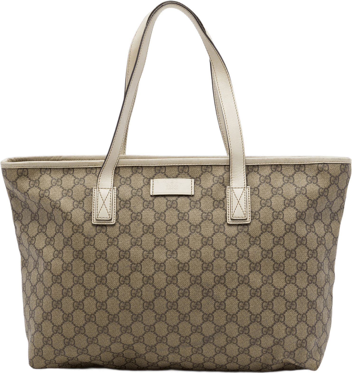 Gucci Medium Gg Supreme Tote, från Luxclusif, i färgen beige.