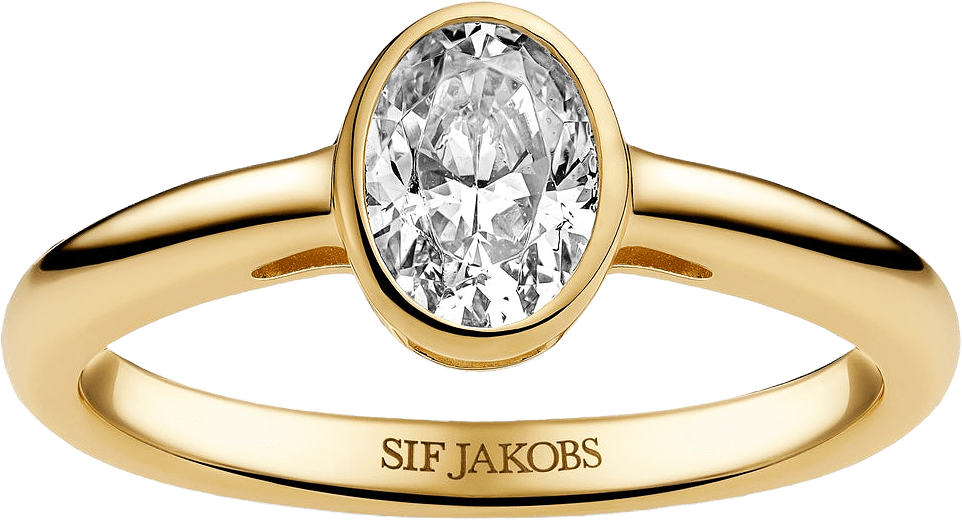Ring Sardinien Ovale Piccolo, från Sif Jakobs Jewellery, i färgen 18k guldpläterad.