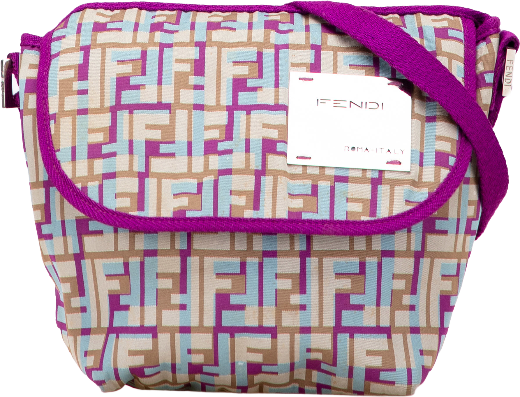 Fendi Zucca Nylon Crossbody, från Luxclusif, i färgen purple.