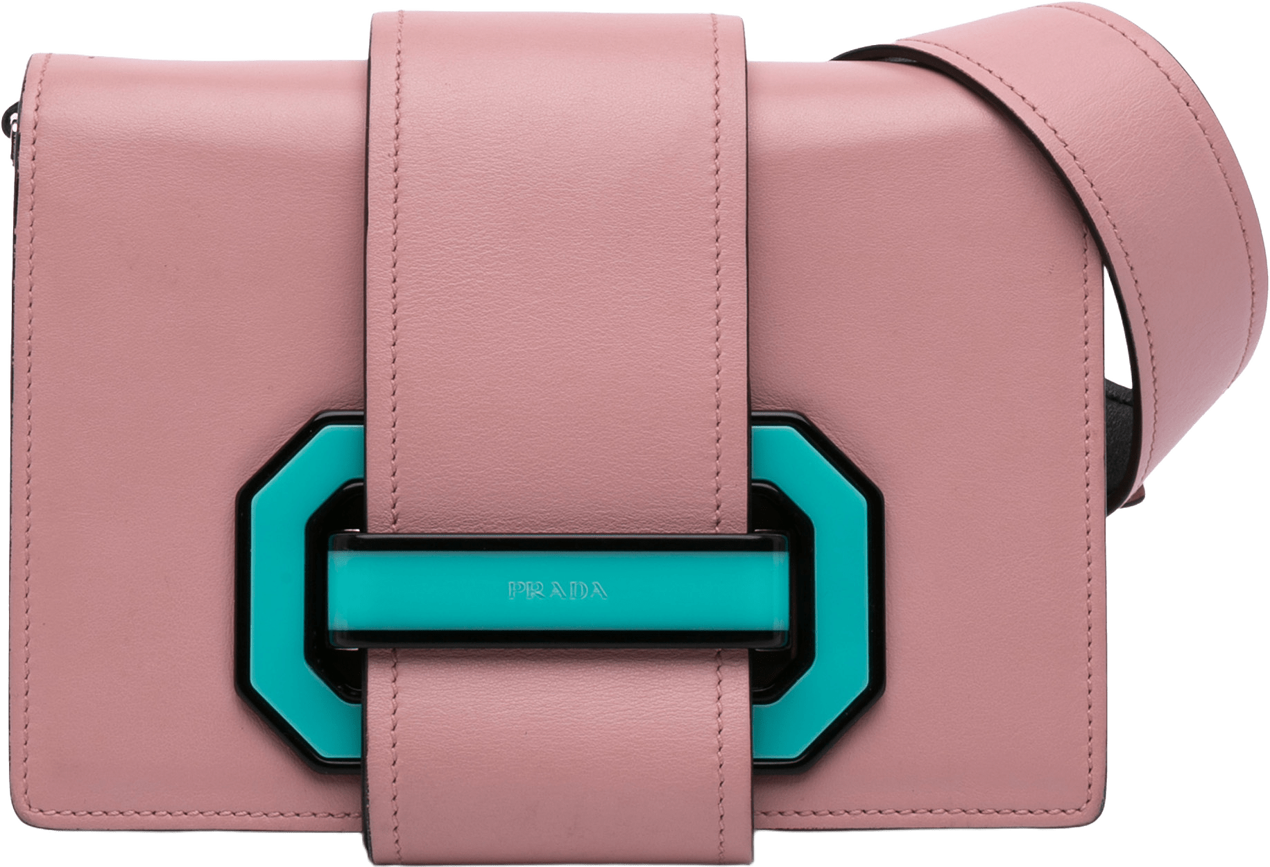 Prada City Calf Plex Ribbon Crossbody, från Luxclusif, i färgen pink.