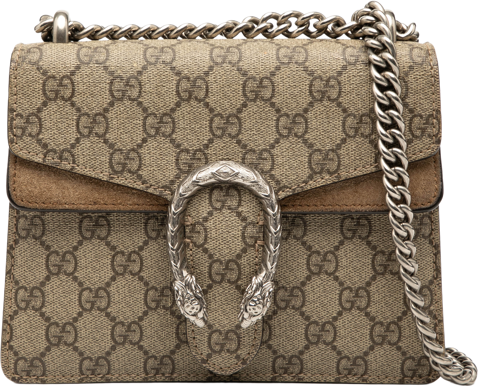 Gucci Small Gg Supreme Dionysus Crossbody, från Luxclusif, i färgen beige.