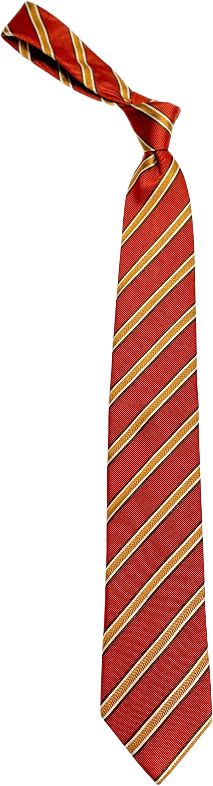 Silk Woven Stripe Tie, från John Henric, i färgen terracotta.