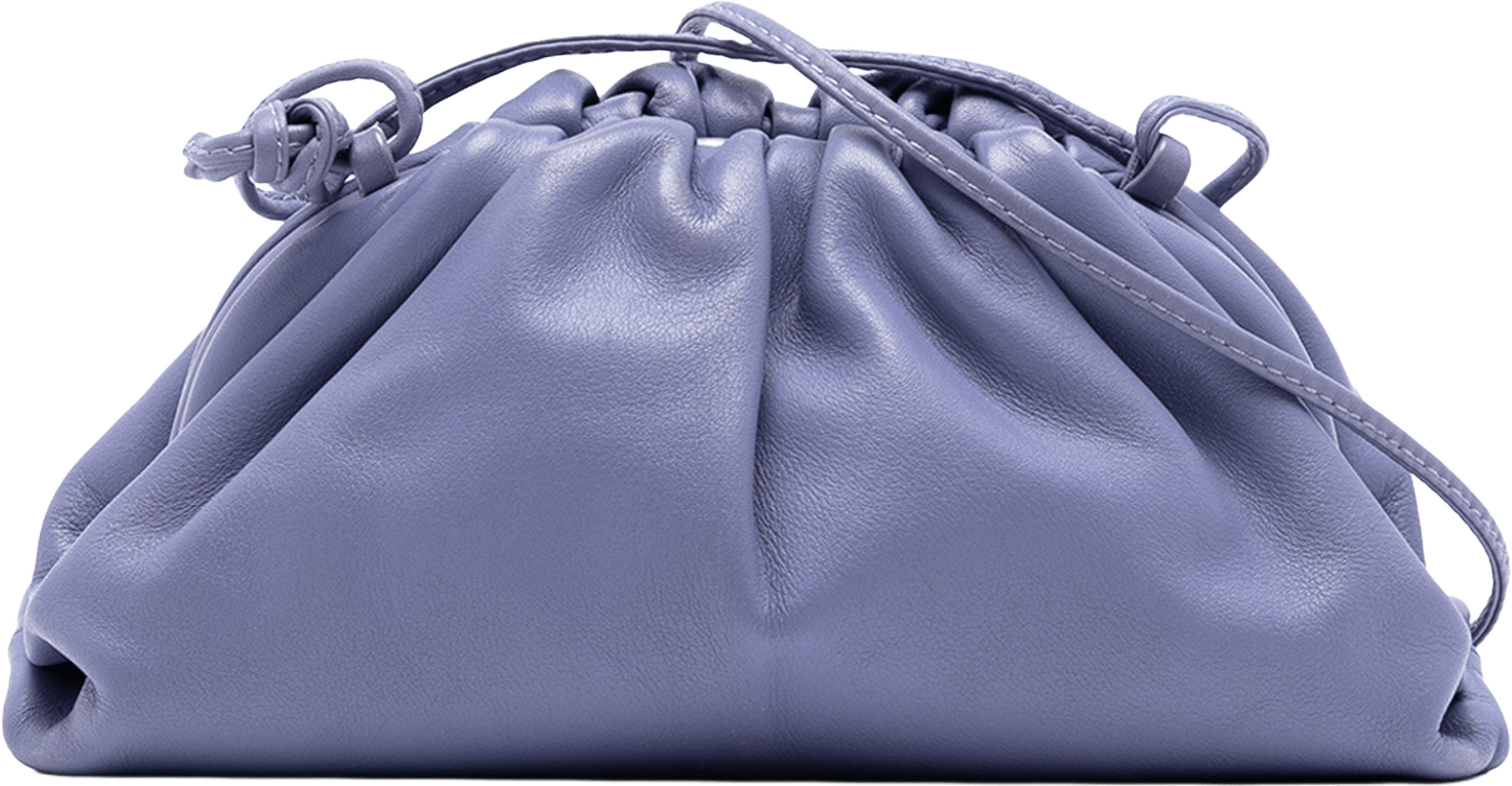 Bottega Veneta Lambskin The Mini Pouch Crossbody, från Luxclusif, i färgen purple.