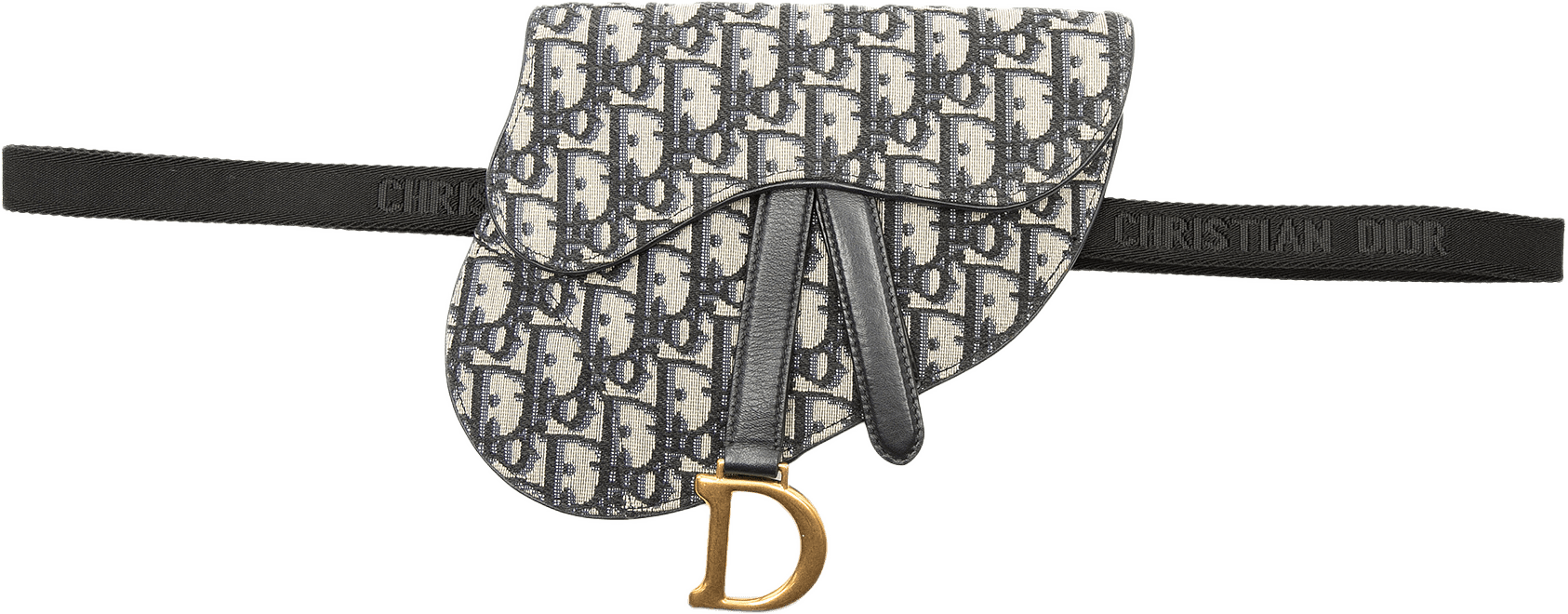 Dior Oblique Canvas Saddle Belt Bag, från Luxclusif, i färgen blue.