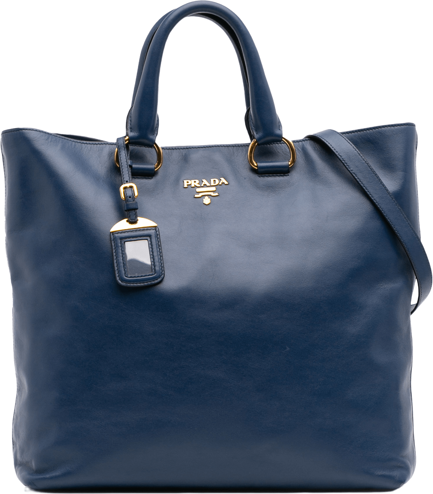 Prada Soft Calf Open Convertible Tote, från Luxclusif, i färgen blue.