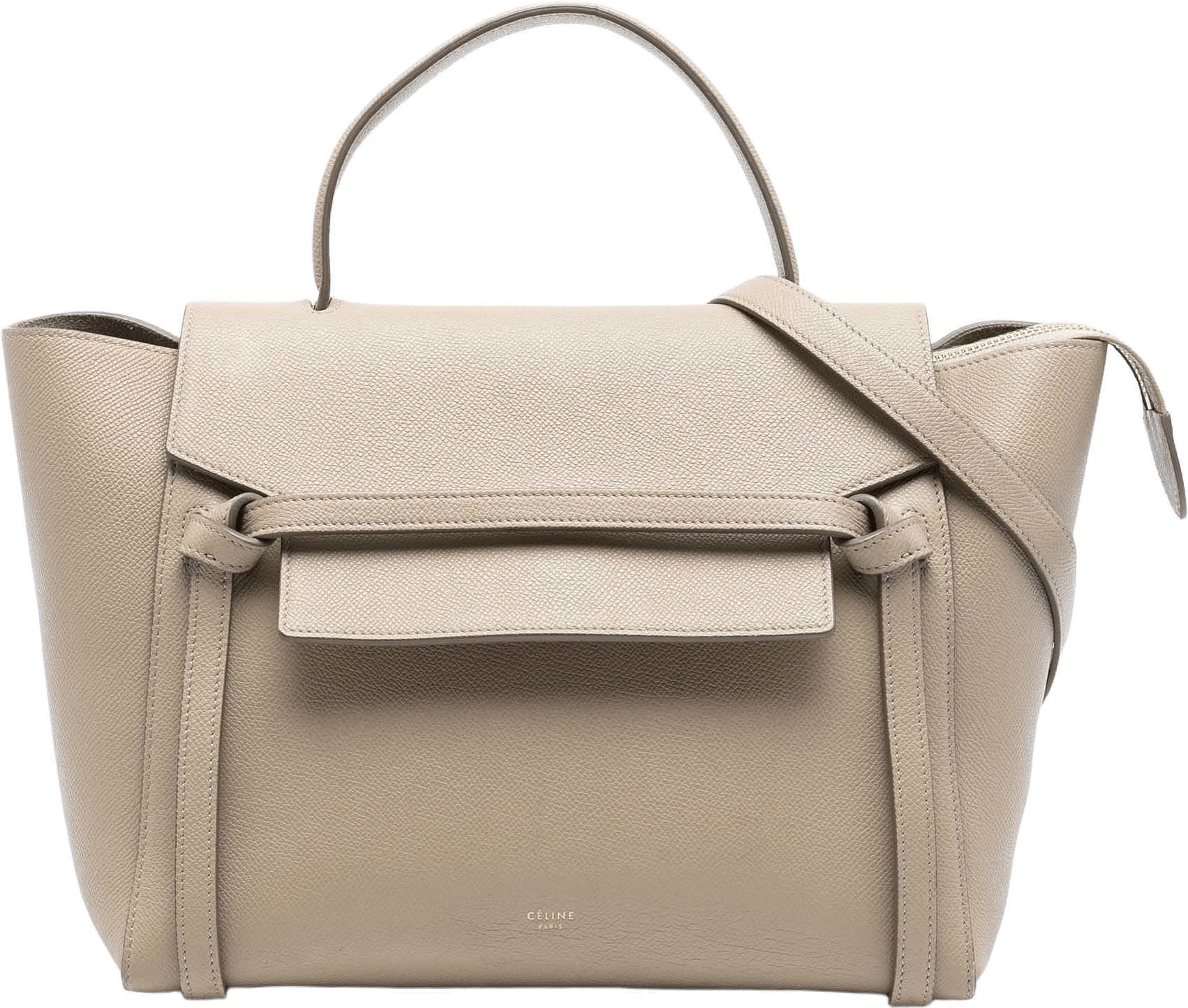 Celine Micro Grained Calfskin Belt Bag, från Luxclusif, i färgen beige.