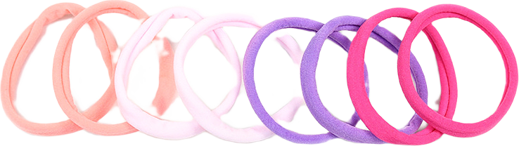 Mjuka Hårsnoddar 8 Pack, från Complement Kids, i färgen fuchsia.