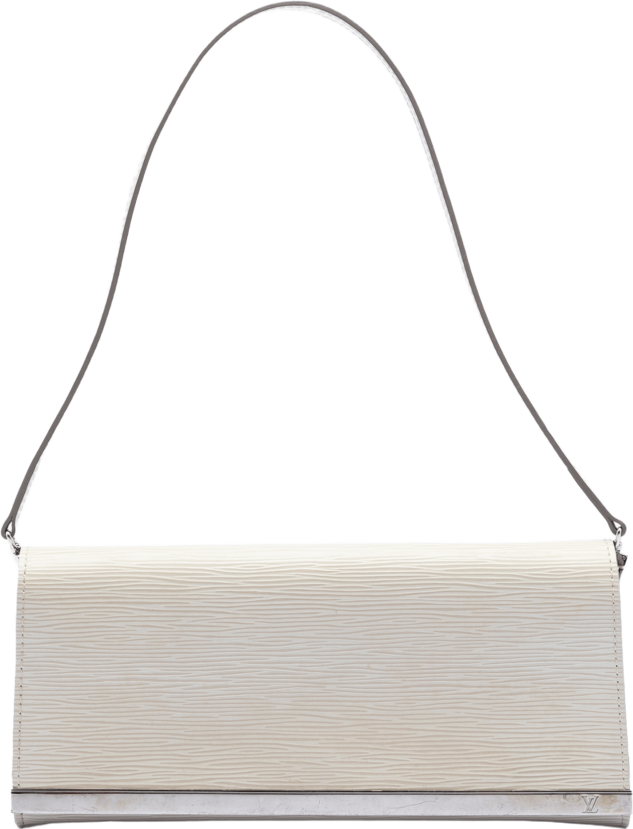 Louis Vuitton Epi Sevigne Clutch, från Luxclusif, i färgen light beige.