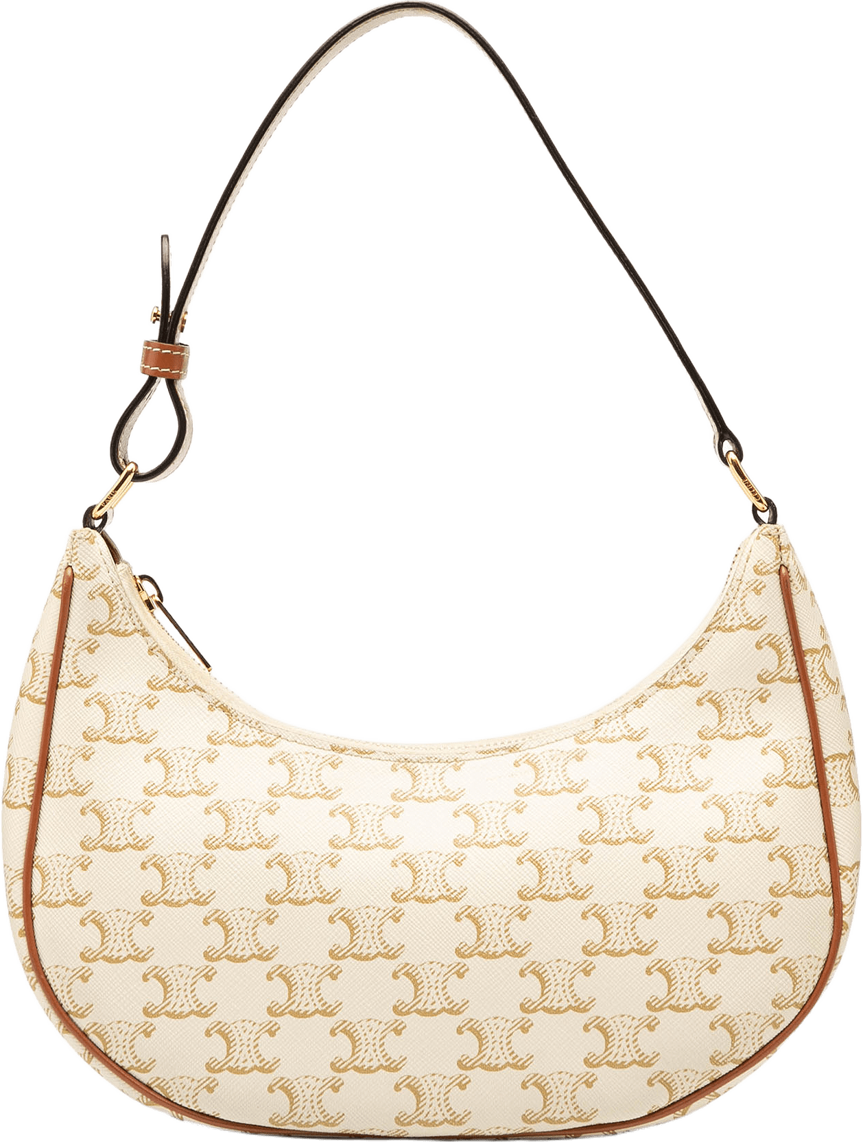 Celine Triomphe Coated Canvas Ava Shoulder Bag, från Luxclusif, i färgen light beige.