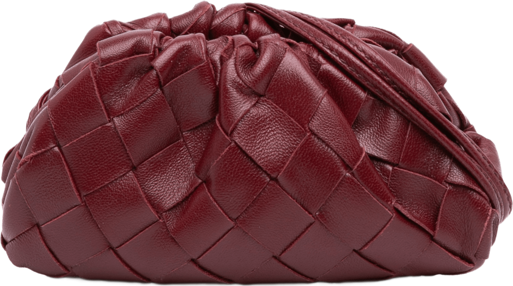 Bottega Veneta Nappa Intrecciato The Extra Mini Pouch Crossbody, från Luxclusif, i färgen röd.