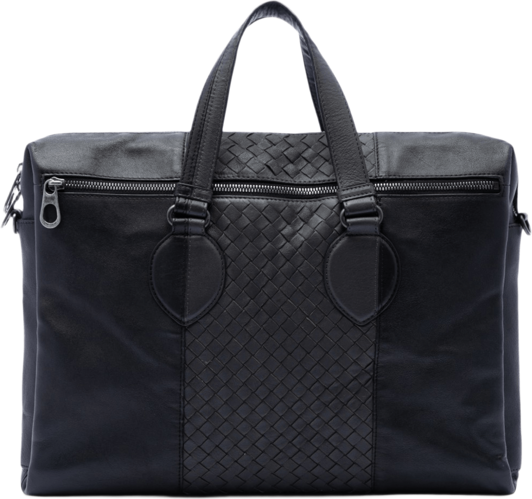 Bottega Veneta Bicolor Nappa Intrecciato Briefcase, från Luxclusif, i färgen black.