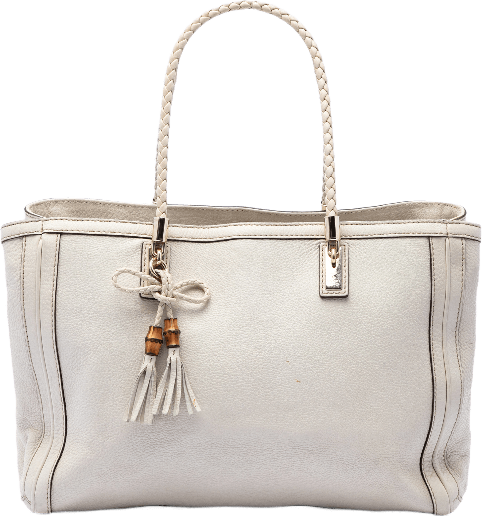 Gucci Calfskin Bella Tote, från Luxclusif, i färgen vit.