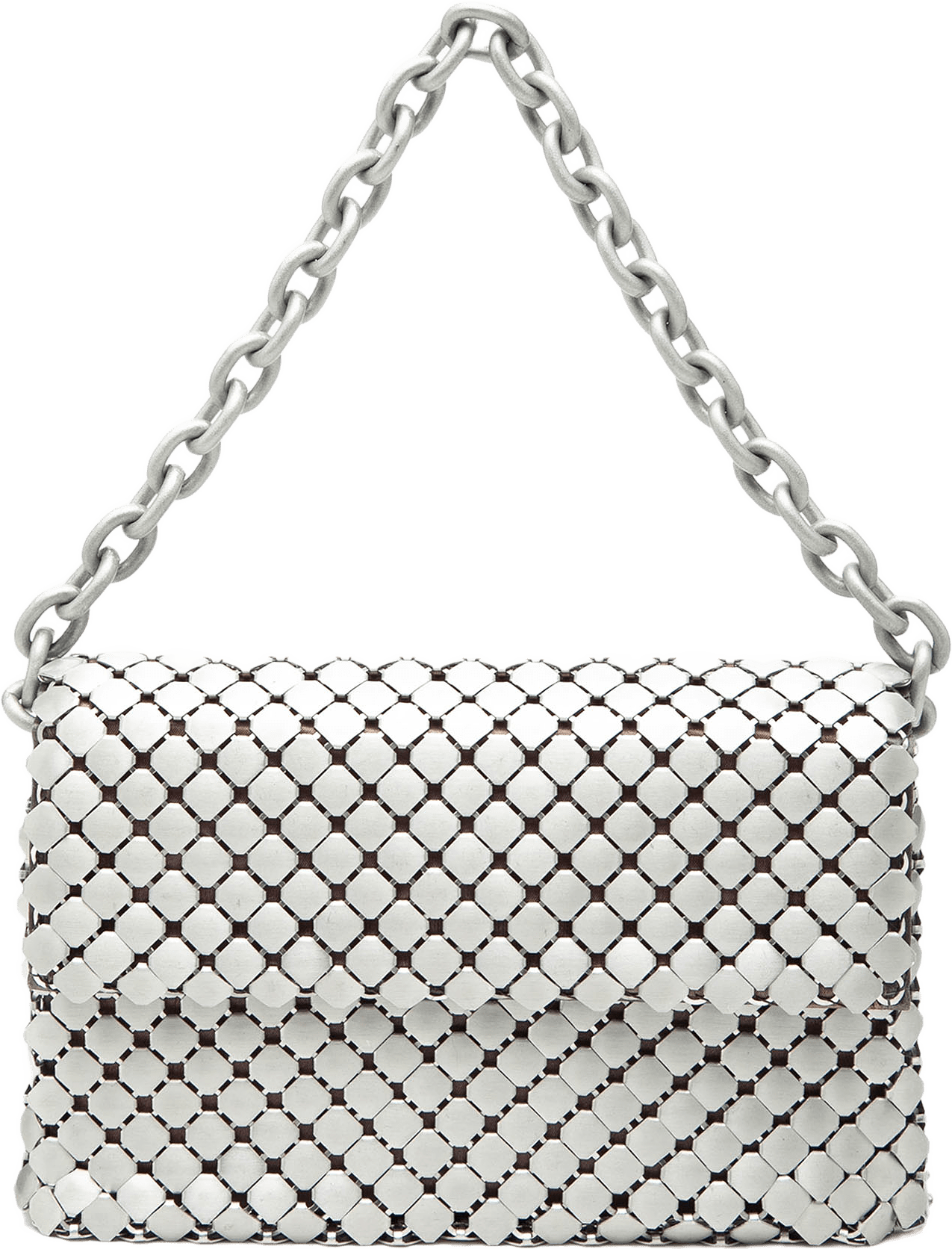 Bottega Veneta Mini Metal Intrecciato Handbag, från Luxclusif, i färgen silver.