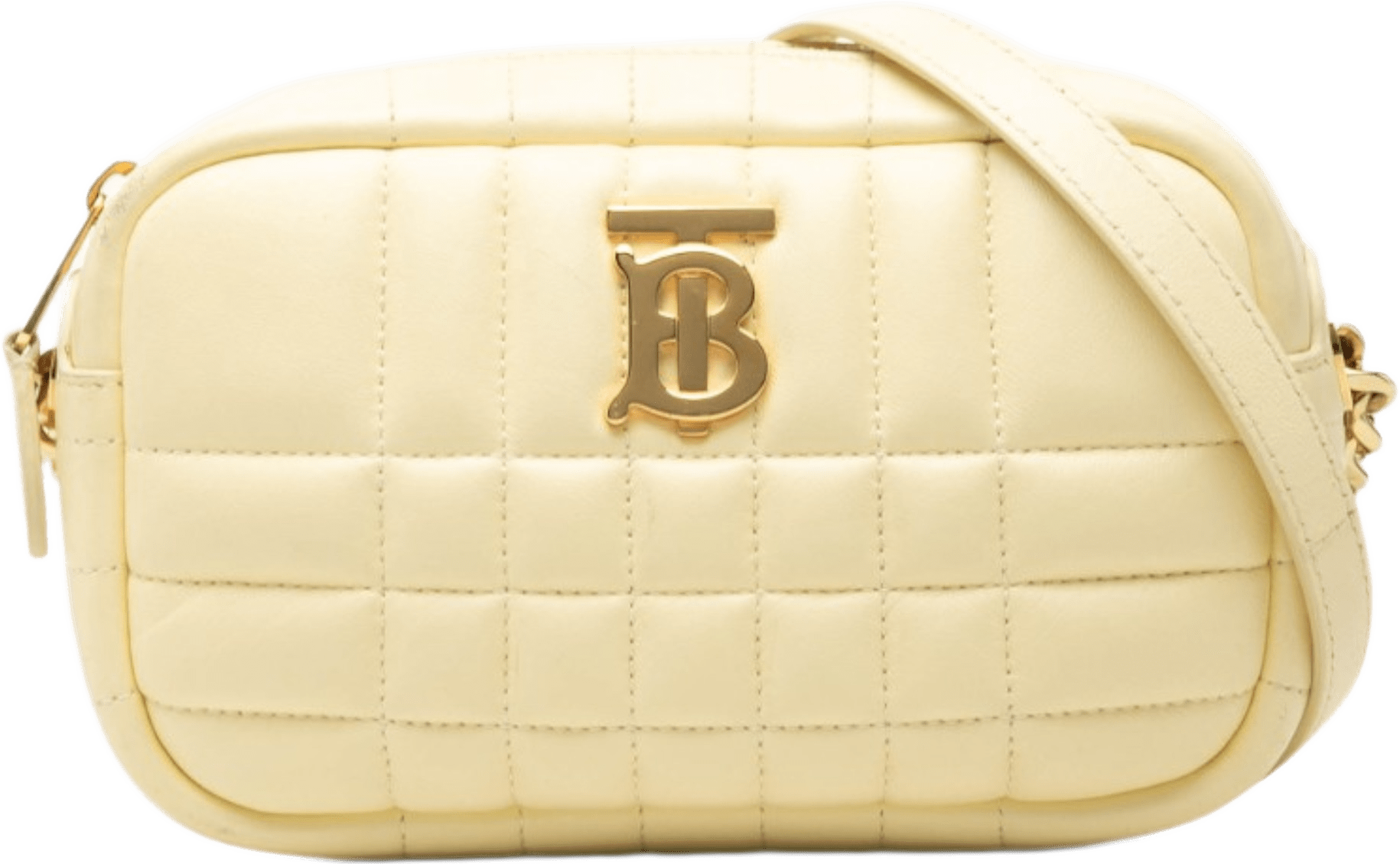 Burberry Mini Quilted Lambskin Lola Camera Bag, från Luxclusif, i färgen gul.