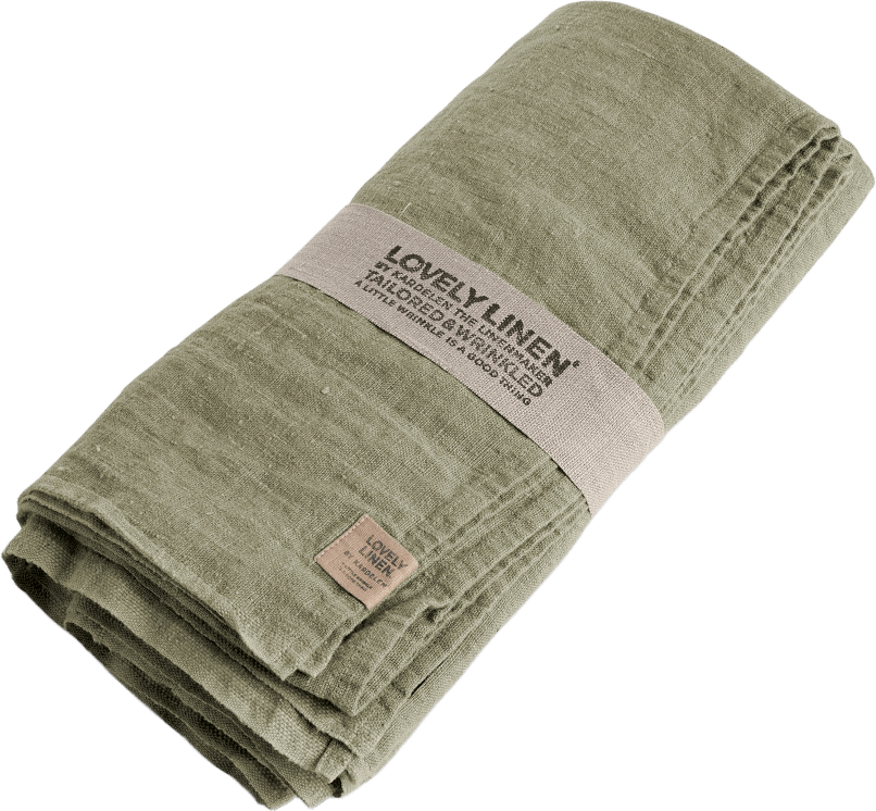 Duk Lovely I Tvättat Lin, från Lovely Linen, i färgen avocado.
