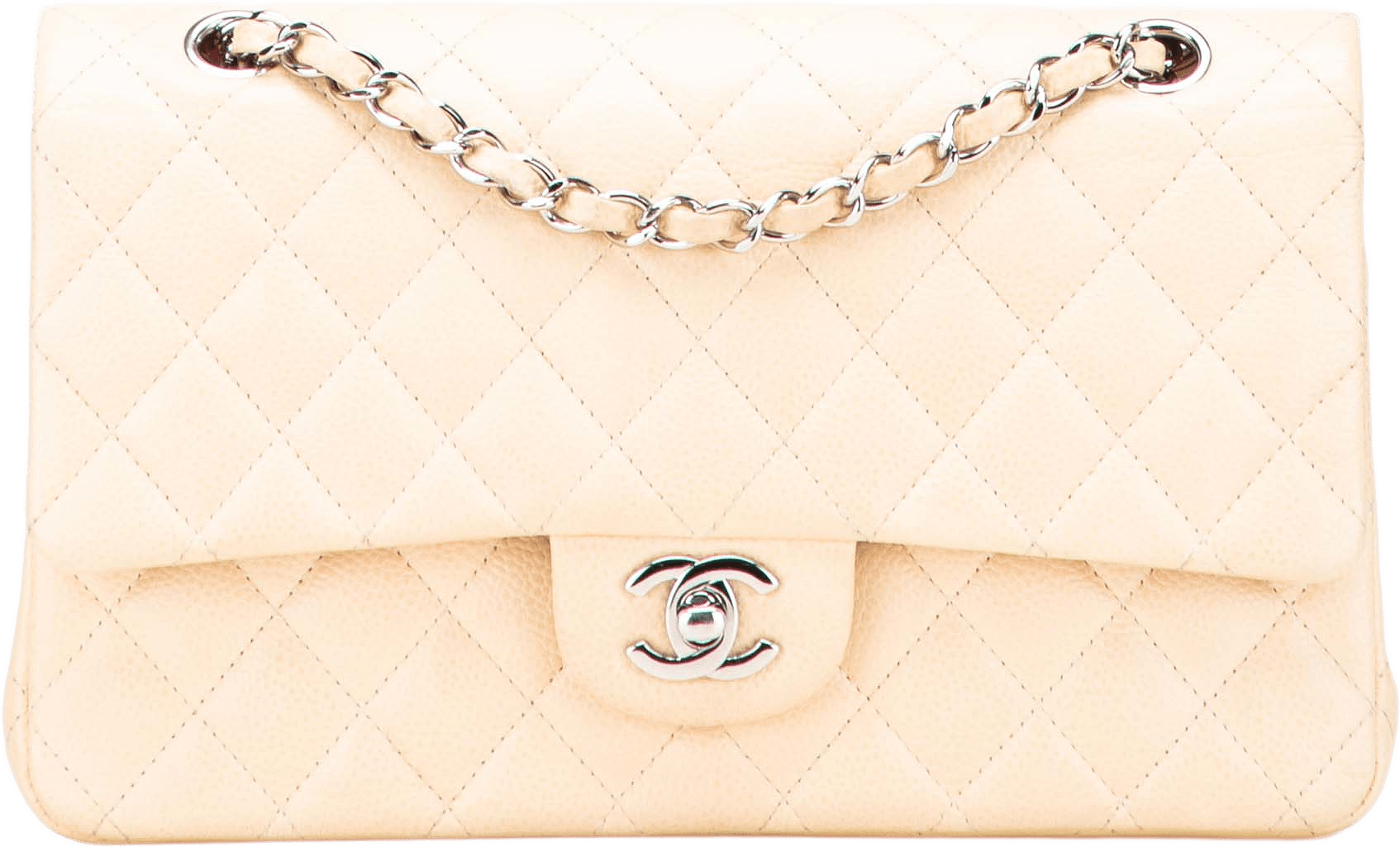 Chanel Medium Classic Caviar Double Flap, från Luxclusif, i färgen brun.