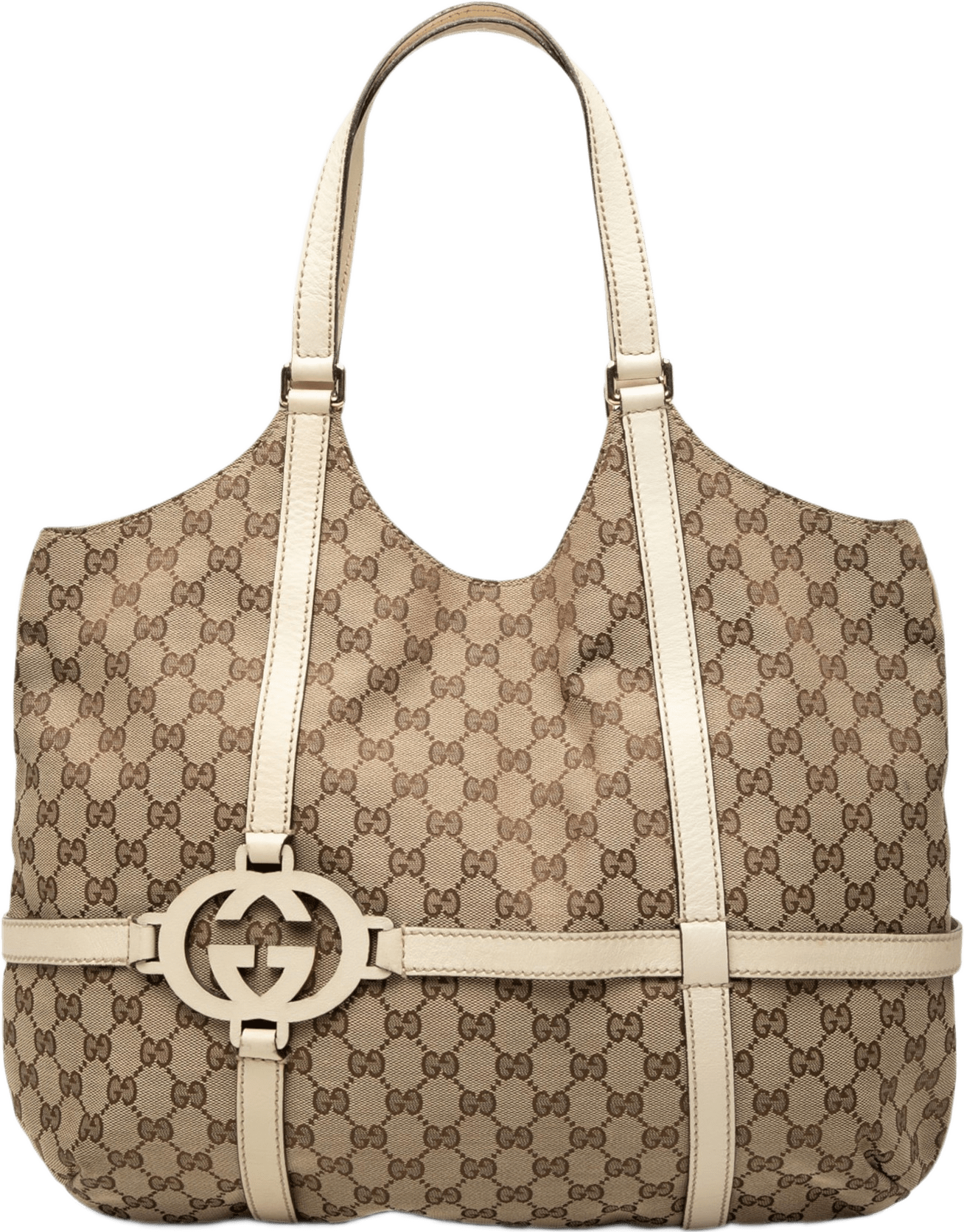 Gucci Large Gg Canvas Royal Tote, från Luxclusif, i färgen vit.