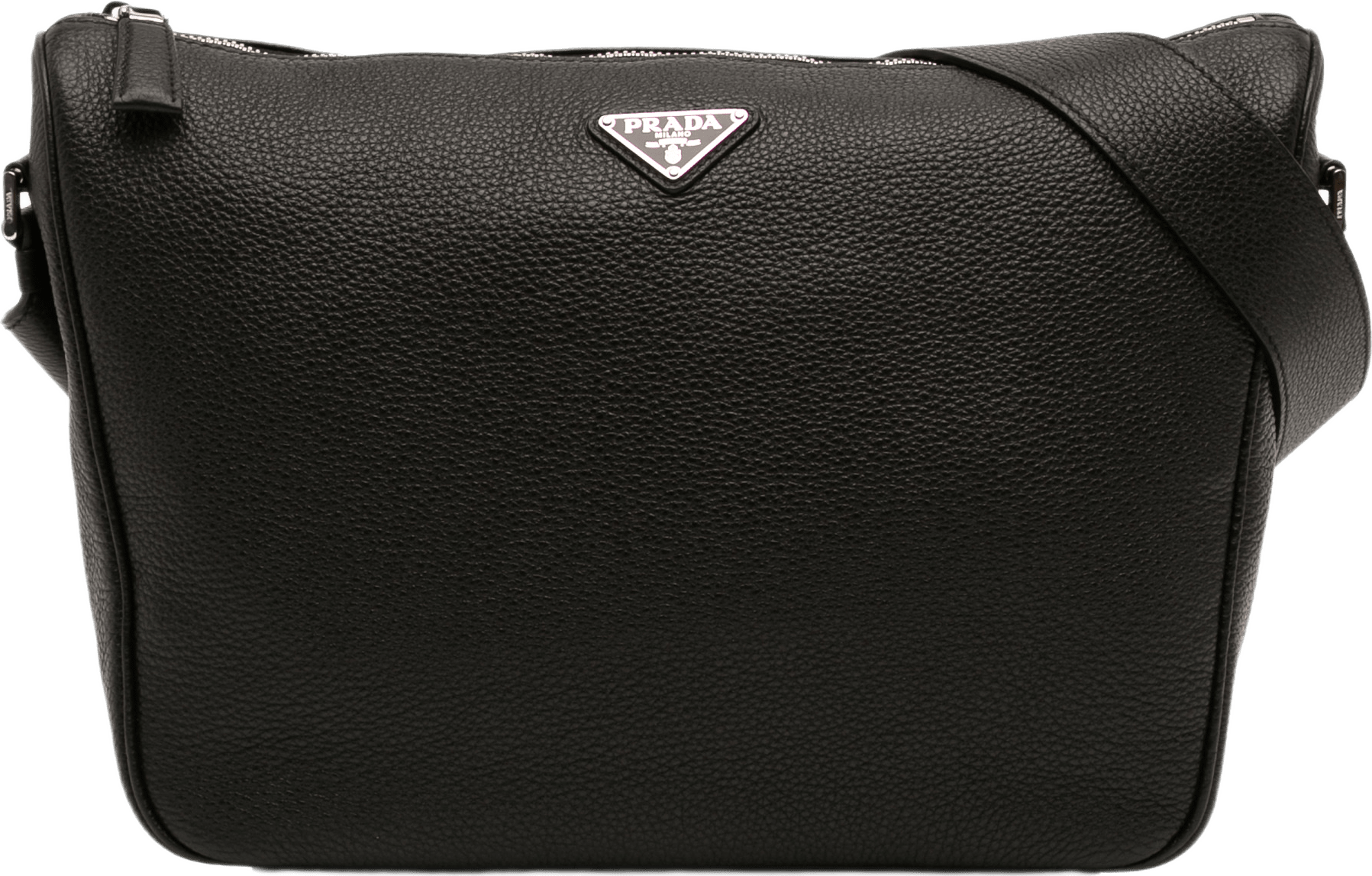 Prada Vitello Daino Crossbody, från Luxclusif, i färgen black.
