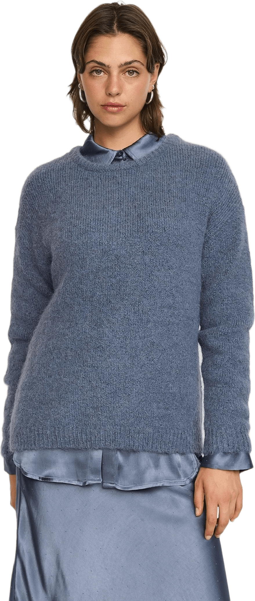 Srcamilla Knit - Grisaille Melange, från Soft Rebels, i färgen grisaille melange.