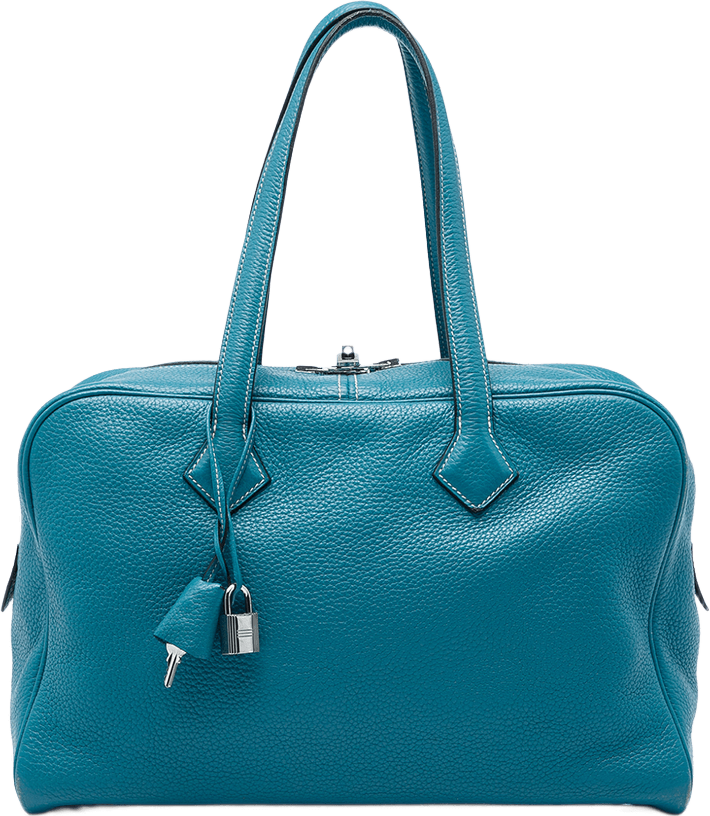 Hermès Clemence Victoria Ii 35, från Luxclusif, i färgen blå.