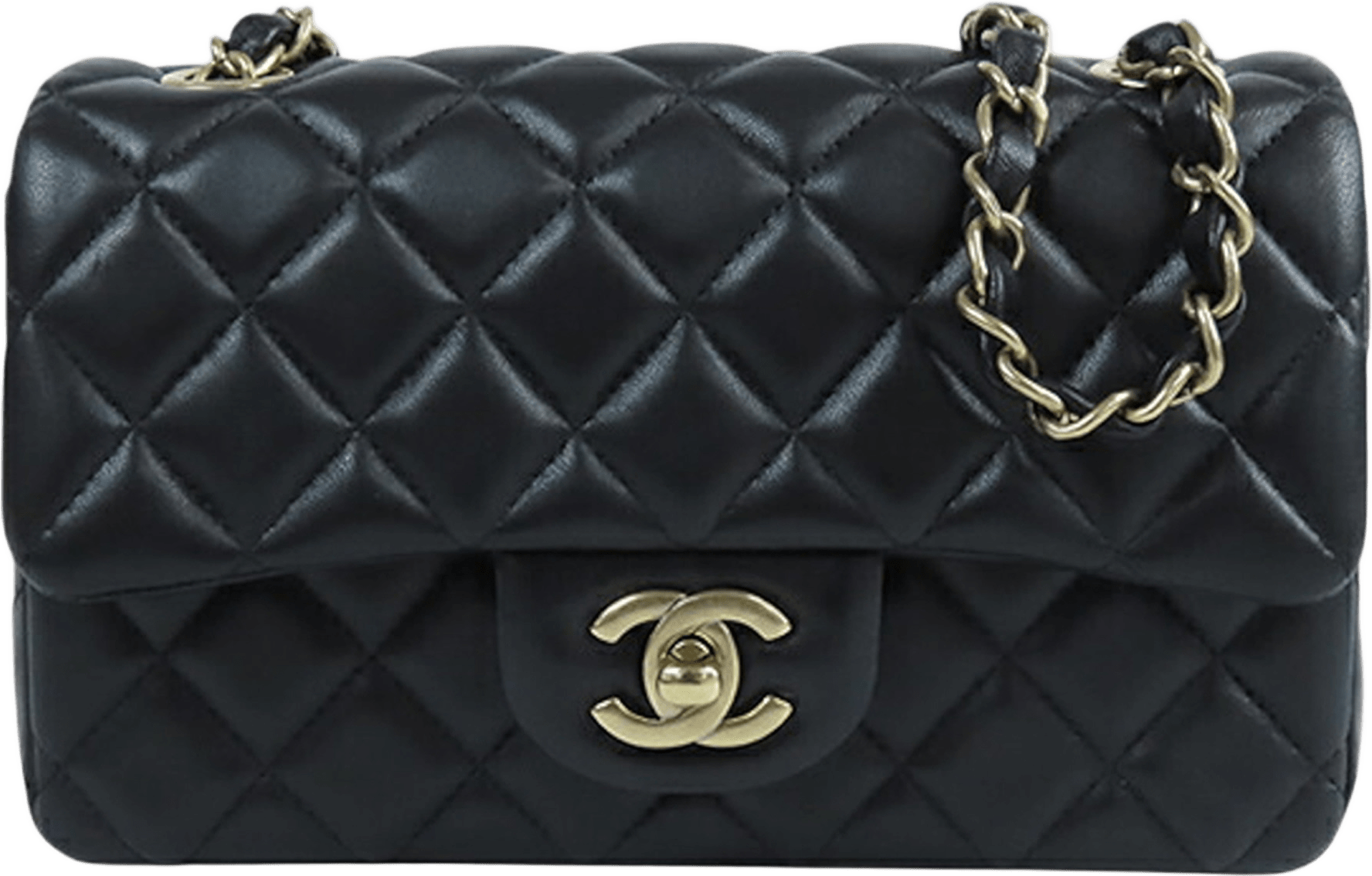 Chanel Mini Rectangular Classic Lambskin Single Flap, från Luxclusif, i färgen black.